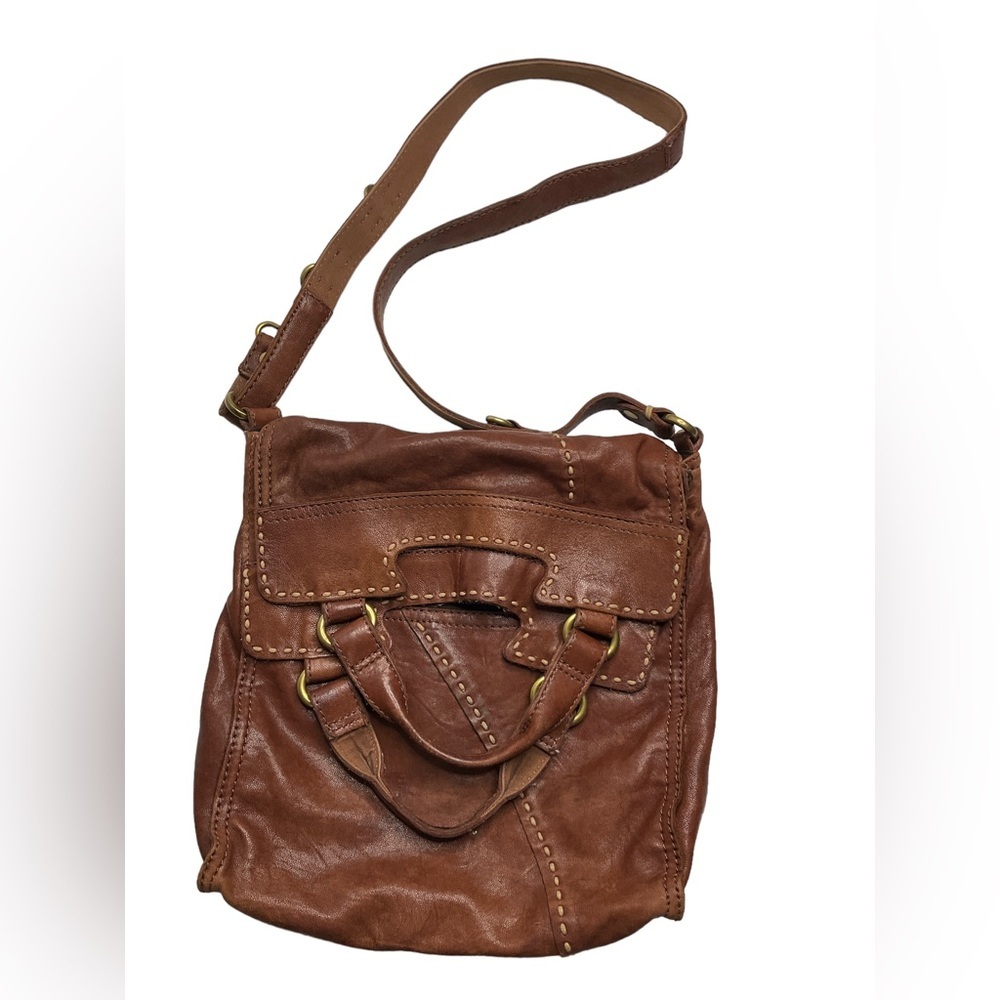 Lucky Brand Womens Boho Abbey Road Leather Shoulder Bag Purse Satchel